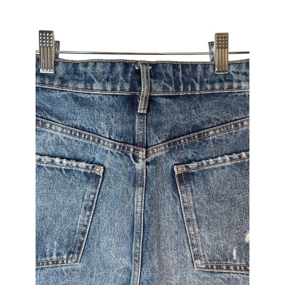 2/$30 ZARA Size 10 Distressed Denim High Waisted Button Fly Shorts - Picture 9 of 10